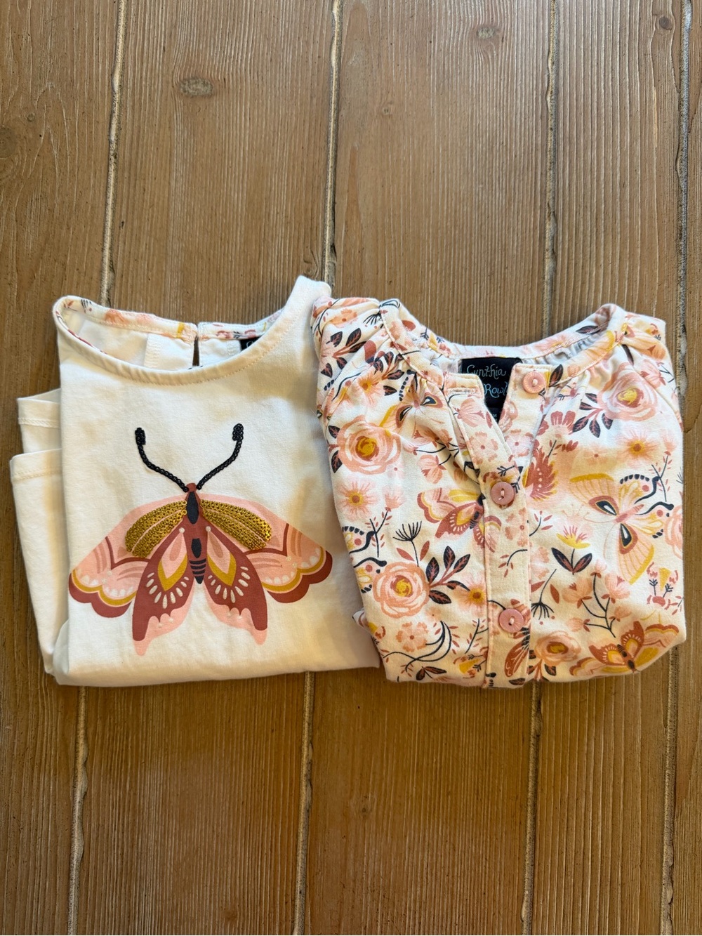 Cynthia Rowley girls tops set of two in White and buffer-fly print